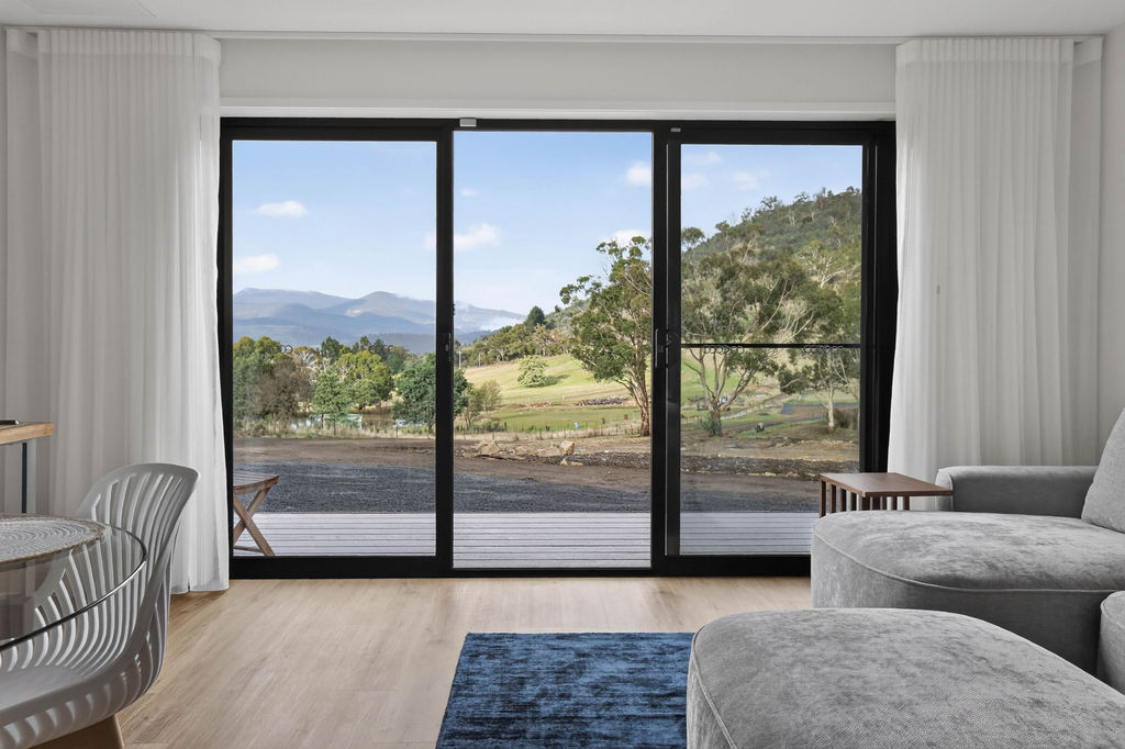 View across the countryside from the one-bedroom cottage
